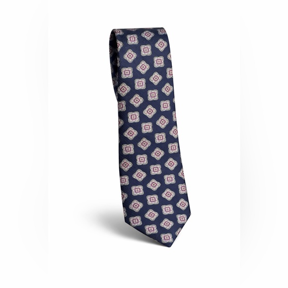 Daniel Cremieux Other - NEW- Daniel Cremieux Navy and Purple Patterned Slim Tie